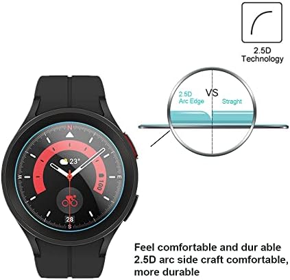 Mihence 3pcs] mihence תואם ל- Samsung Galaxy Watch Pro 5 45 ממ מגן מסך, סרט מגן על זכוכית מזג של 9 שעות עבור